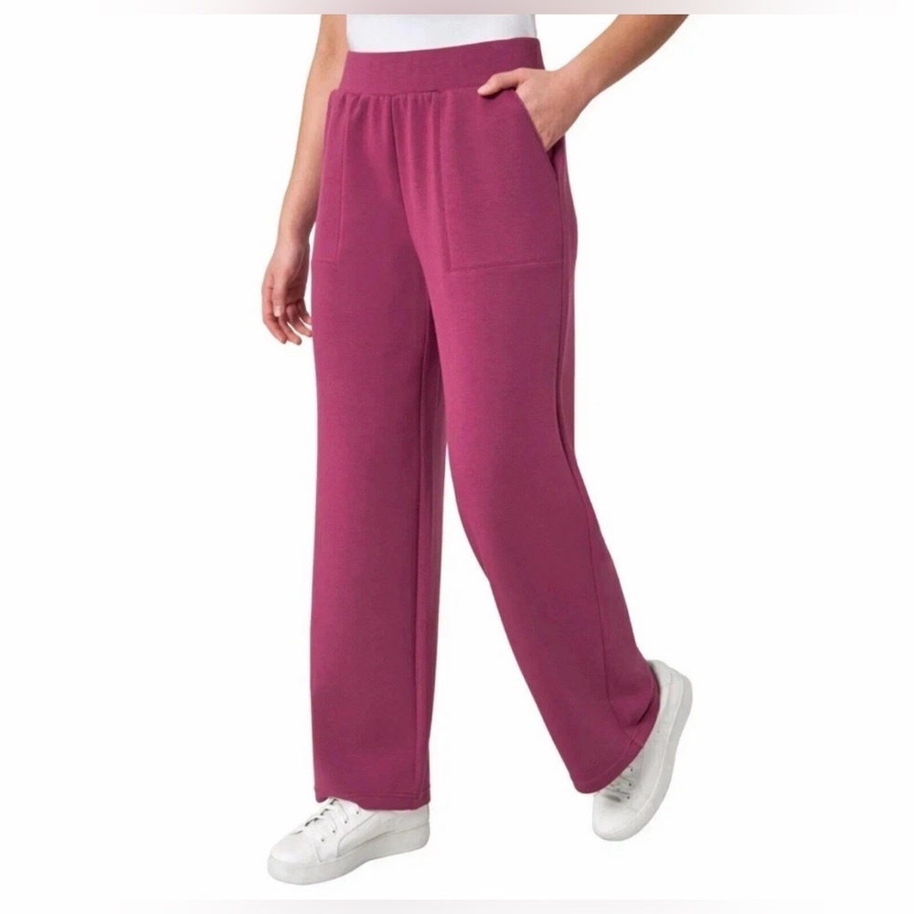 Mondetta Ladies' Ultra-Soft Wide Leg Pant Raspberry Size Large